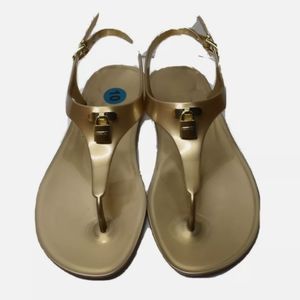 SOLDMichael Kors Mira Thong Flat Buckle PVC Sandal